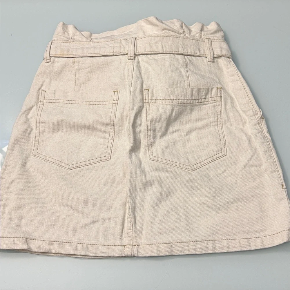 Free People Paperbag Waist Denim Skirt